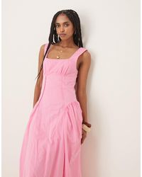 ASOS - Prairie Square Neck Midaxi Dress With Dropped Waist - Lyst