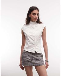 Weekday - Mock Neck Asymmetric Top With Seam Detail And Press Studs - Lyst