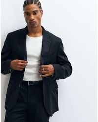 Mango - Amalfi Slim Fit Linen Blend Suit Blazer - Lyst