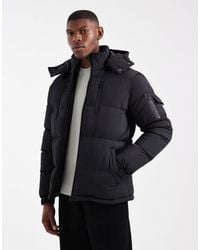Brave Soul - Puffer Jacket With Detachable Hood - Lyst