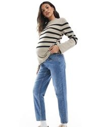 Mama.licious - Mamalicious Maternity Straight Leg Jeans With Soft Over The Bump Band - Lyst