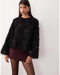 Y.A.S - Geweven Top Met Pluizige Textuur - Lyst