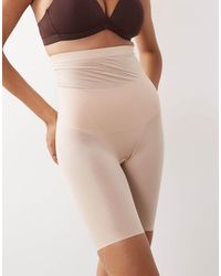 Spanx - Shape Invisible Breathable High-waisted Mid-thigh Short With Tummy Control Panels - Lyst