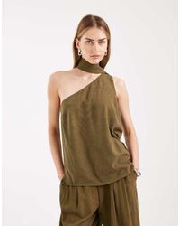 ASOS - Tailored One Shoulder Scarf Detail Top - Lyst