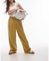 TOPSHOP - Linen Blend Balloon Trouser - Lyst