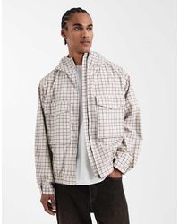 ASOS - Oversized Check Windbreaker - Lyst