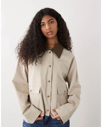Noisy May - Contrast Collar Lightweight Barn Jacket - Lyst