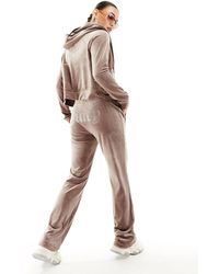 Juicy Couture - Diamante Logo Velour Straight Leg Trackies - Lyst