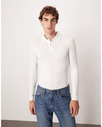 ASOS - Essentials Muscle Fit Long Sleeve Polo - Lyst