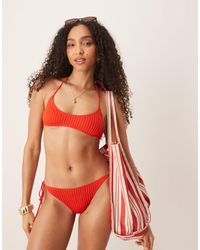 ASOS - Riddy Rib Scoop Halter Bikini Top - Lyst