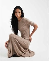 Threadbare - Short Sleeve Knitted Maxi Dress - Lyst
