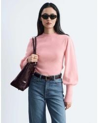 & Other Stories - Wool Slim Fit Top With Puff Sleeves - Lyst