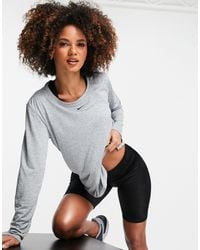 Nike - Dri-fit One Scoop Neck Long Sleeve Top - Lyst