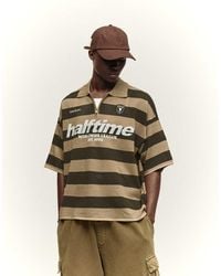 Bershka - Short Sleeve Mesh Zip Polo Shirt - Lyst