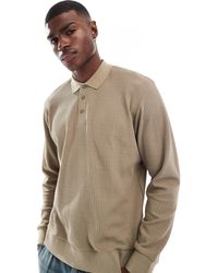 Jack & Jones - – langärmliges, strukturiertes polohemd aus strick - Lyst