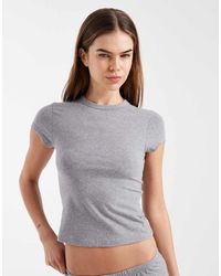 Cotton On - Camiseta Gris Claro Jaspeado Con Diseño Encogido De Tejido Suave Sleep Cloud De (Parte De Un Conjunto) - Lyst