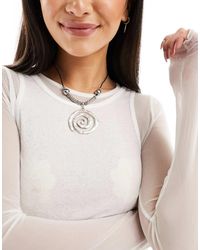 petit moments - Swirl Cord Beaded Necklace With Oversized Pendant - Lyst