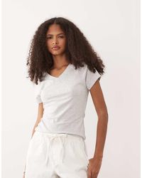 ASOS - Top Met Korte Mouwen En V-Hals - Lyst