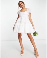 Sister Jane - Dream Bridal Short Sleeve Organza Puff Mini Dress - Lyst