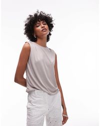 Mango - Ruched Shoulder Detail T-shirt - Lyst