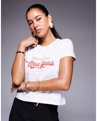 Princess Polly - East Coast Nyc Cropped Baby Tee - Lyst