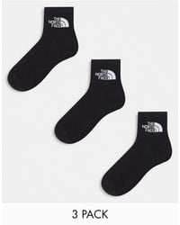The North Face - Simple dome - confezione da 3 paia di calzini alla caviglia neri con logo - Lyst