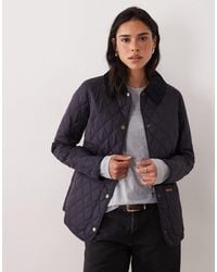 Barbour - – annandale – steppjacke mit rautenmuster und cordkragen - Lyst