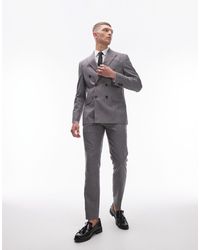TOPMAN - Skinny Textured Suit Trousers - Lyst