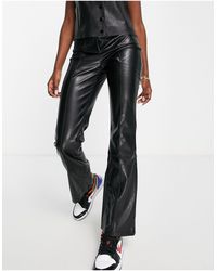 ASOS Leather Look Kick Flare - Black