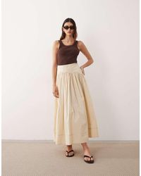 ARRANGE - Drop Waist Maxi Skirt With Topstitch Detail - Lyst