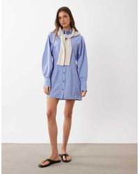 ASOS - Mini Shirt Dress With Cinched Waist - Lyst