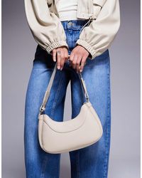 ARMANI EXCHANGE - Sac porté épaule incurvé à logo - crème - Lyst