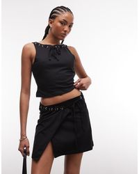 The Ragged Priest - Eyelet Wrap Mini Skirt - Lyst