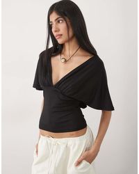 ASOS - Polyamide Plunge Sleeveless Tie Back Cinch Top - Lyst