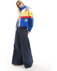 Polo Ralph Lauren - Chaqueta bomber azul, amarilla y multicolor con diseño - Lyst
