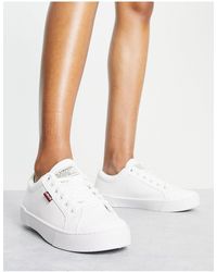 levis white leather trainers