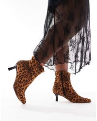 Yours - Bottines pointues à imprimé léopard - Lyst