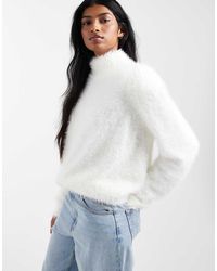 ASOS - Fluffy High Neck Extreme Sleeve Oversized Jumper - Lyst