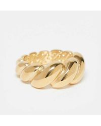 ASOS - Waterbestendige Ring Van Roestvrij Staal Met Gedraaid Design - Lyst