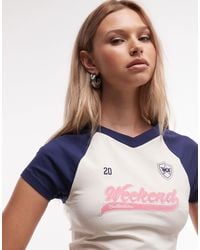 ASOS - Weekend Collective Co-Ord Polo Baby Tee With Graphic - Lyst