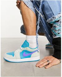 Nike - Aj 1 low se - sneakers grigie e blu - Lyst