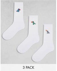 ASOS - 3 Pack Sock With Dinosaur Embroidery - Lyst
