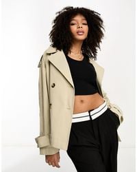 ASOS - Trench-coat court et léger - taupe clair - Lyst