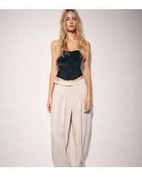 Stradivarius - Sarouel Trousers With Buckle - Lyst