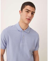 Mango - Polo Verde Pálido Con Cuello De Solapas De Punto Liso De - Lyst