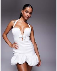 Oh Polly - Vestito Corto Con Scollo A Cuore E Fondo A Sbuffo - Lyst