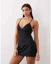 4505 - Active Tennis Dress With Under Short And Adjustable Straps - Lyst