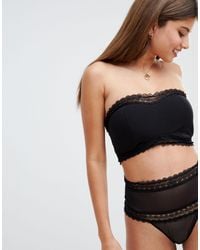 ASOS Marcia Underwire Shaping Slip Dress With Lace & Mesh in Black
