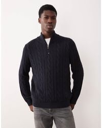 Paul Smith - Paul Smith Quarter Zip Cable Knit Jumper - Lyst