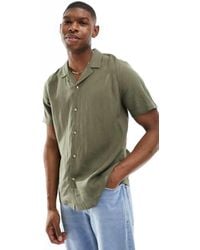 New Look - Short Sleeve Linen Look Shirt - Lyst